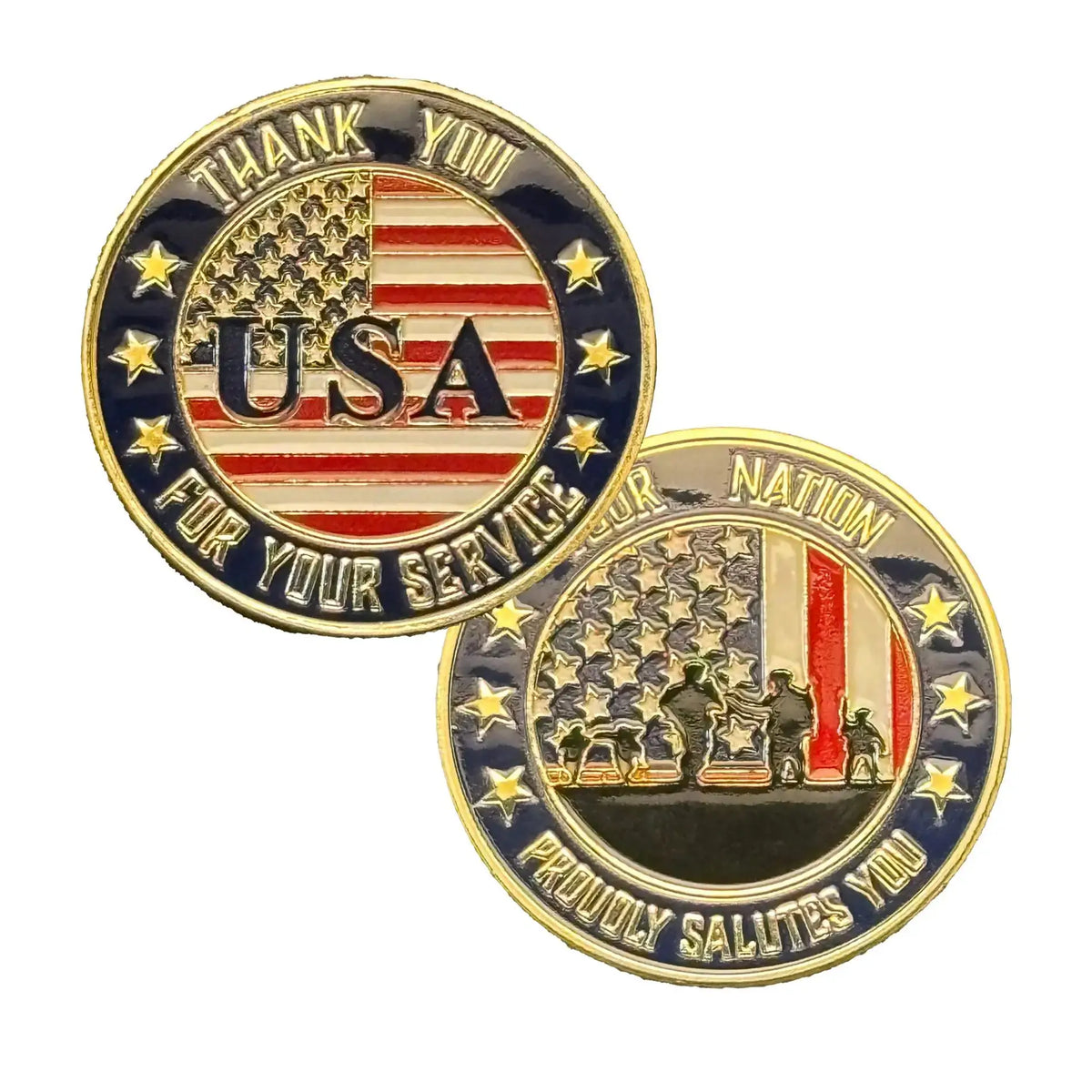 Patriotic USA Flag Commemorative Gold Plated Coin