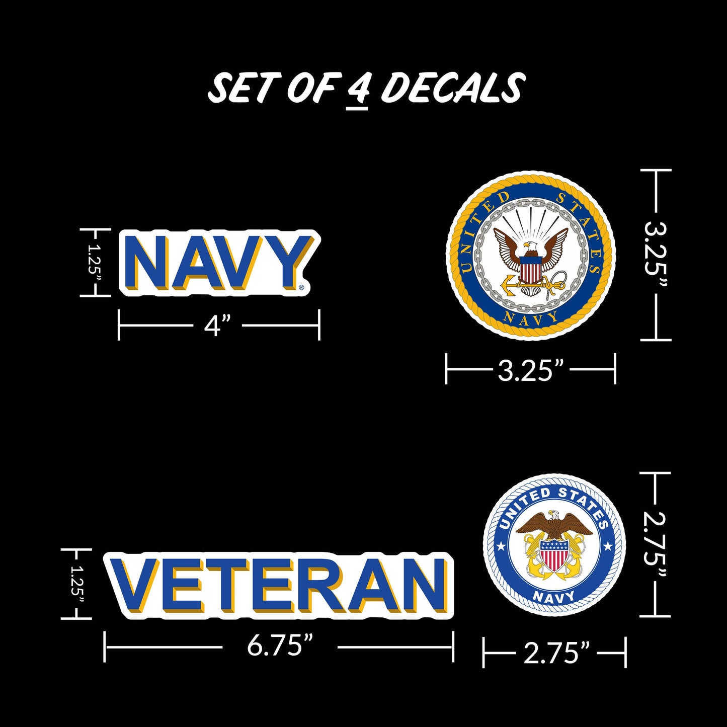 US Navy Veteran Licensed Military Car Sticker Decal