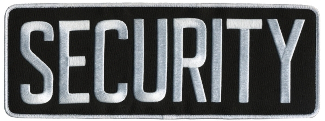 SECURITY Back Patch, Hook, White/Black, 11x4"