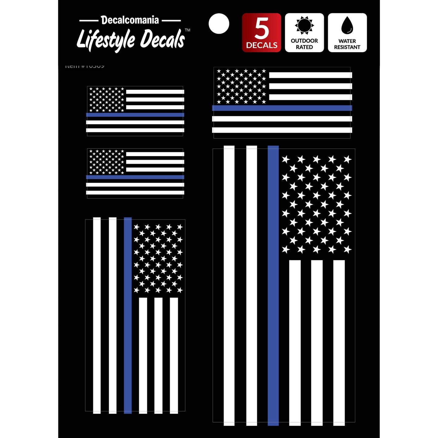 Thin Blue Line Flags Car Sticker Decal