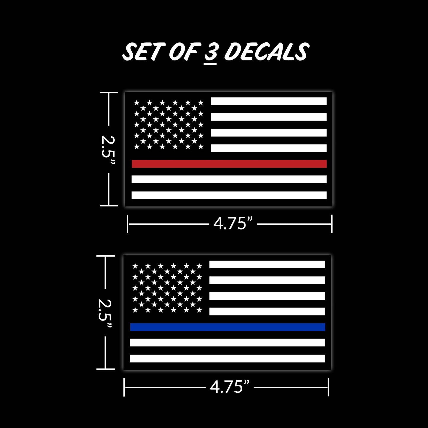 Red/Blue Thin Line Flags Car Sticker Decal