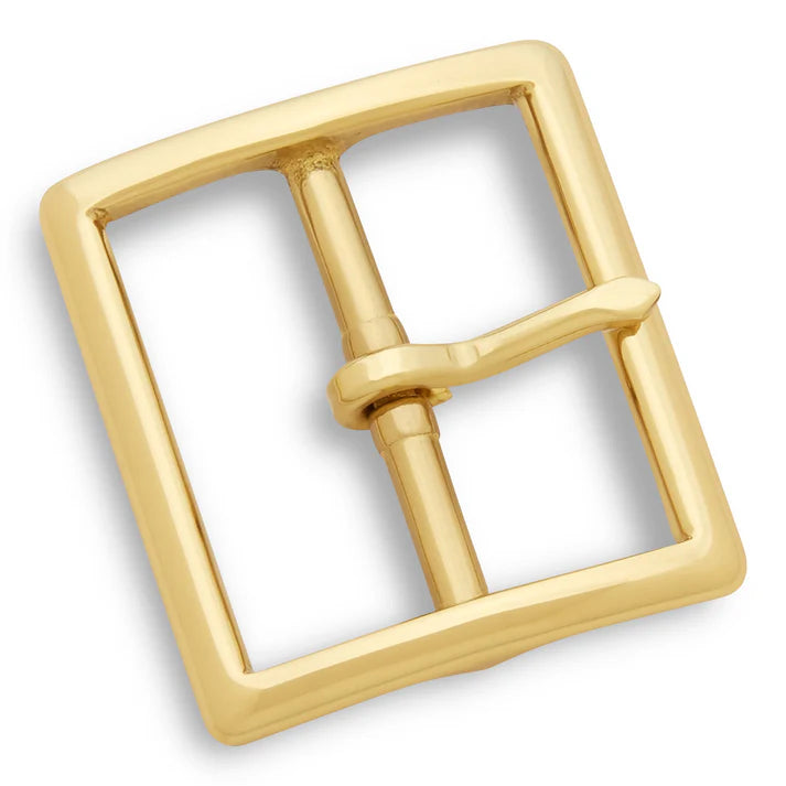 1-3/4" Garrison Belt Solid Brass Center Bar Buckle - Gold