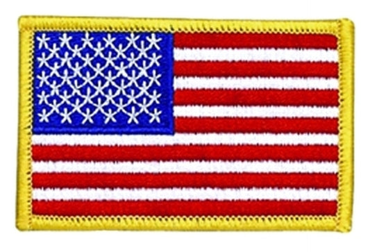 U.S. Flag Patch, Medium Gold, 3-1/2x2-1/4"