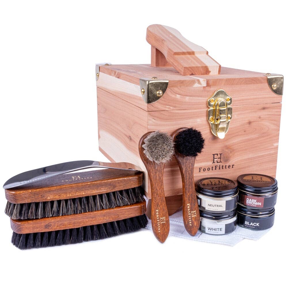 FootFitter Classic Shoe Shine Valet Box Set