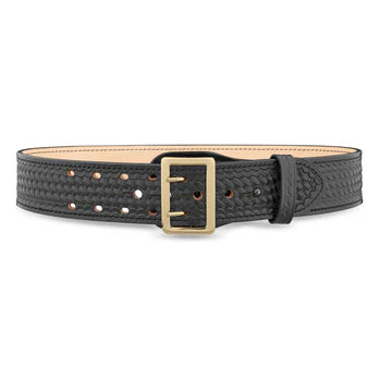 2-1/4" Basketweave Leather Sam Browne Duty Belt (2-Row Stitch)