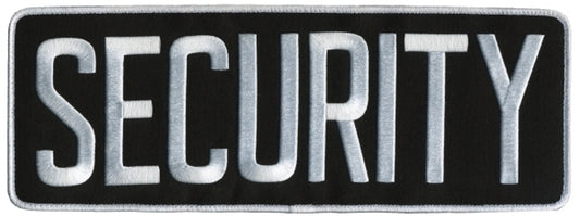 SECURITY Back Patch, Hook, White/Black, 11x4"