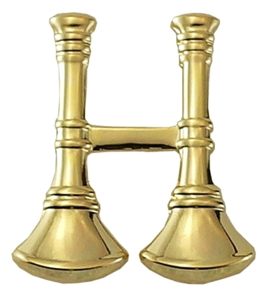 Captain, 2 PARALLEL Bugles, 2 Posts & Clutch Backs, Pairs, 3/4" High