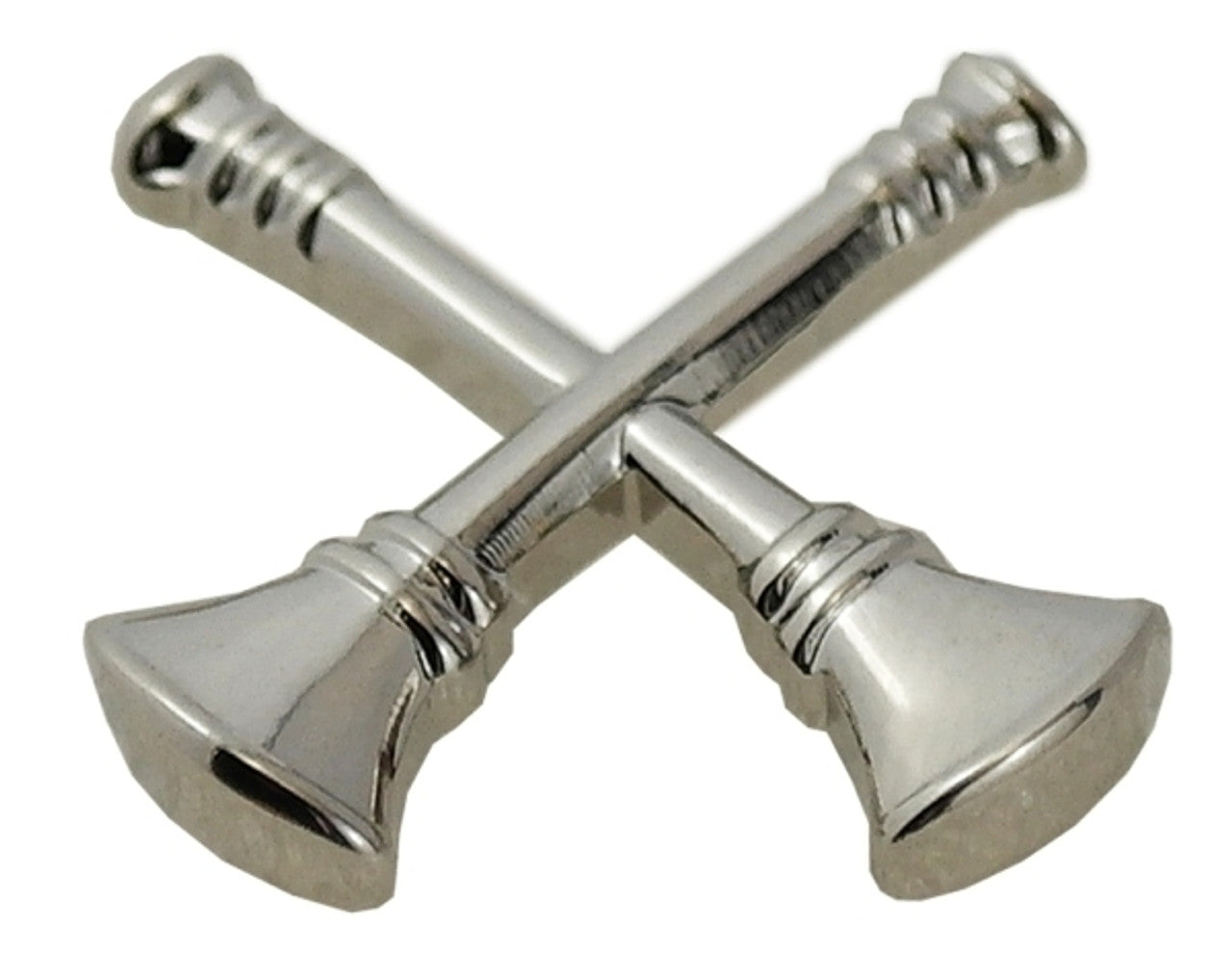 Captain, 2 Crossed Bugles, 2 Posts & Clutch Backs, Pairs, 3/4" High