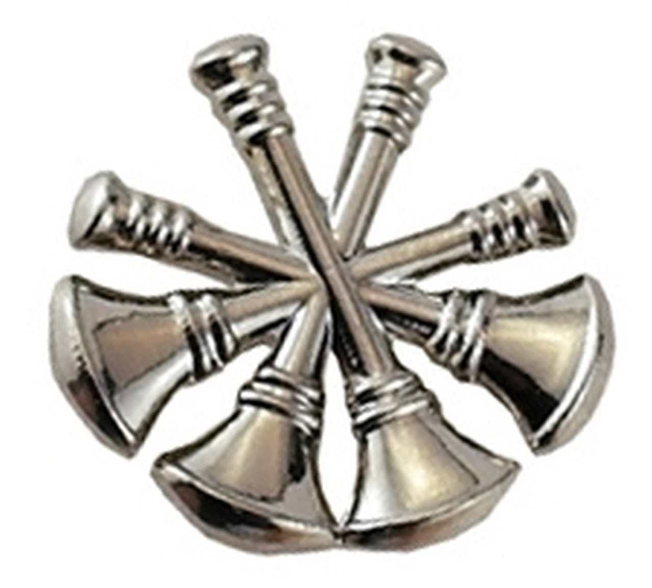 Deputy Chief, 4 Bugles, 2 Posts & Clutch Backs, Pairs, 3/4" High