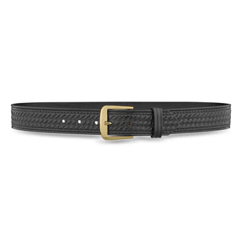 1-1/2" Basketweave Leather Thick Garrison Belt - Black