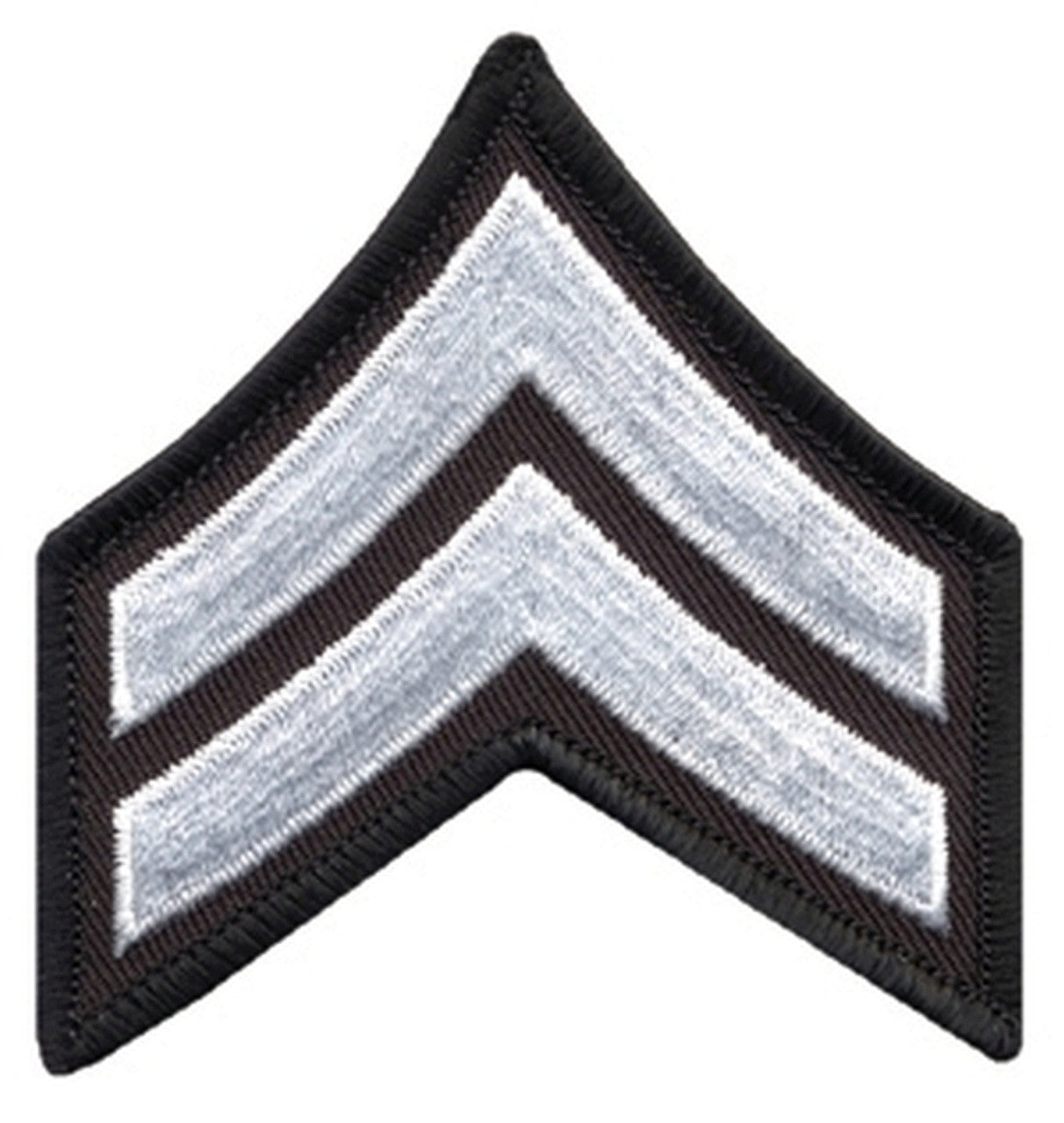 CPL Chevrons, Merrowed Border, White/Black, 3" Wide, Pairs