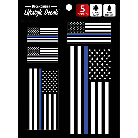 Thin Blue Line Flags Car Sticker Decal