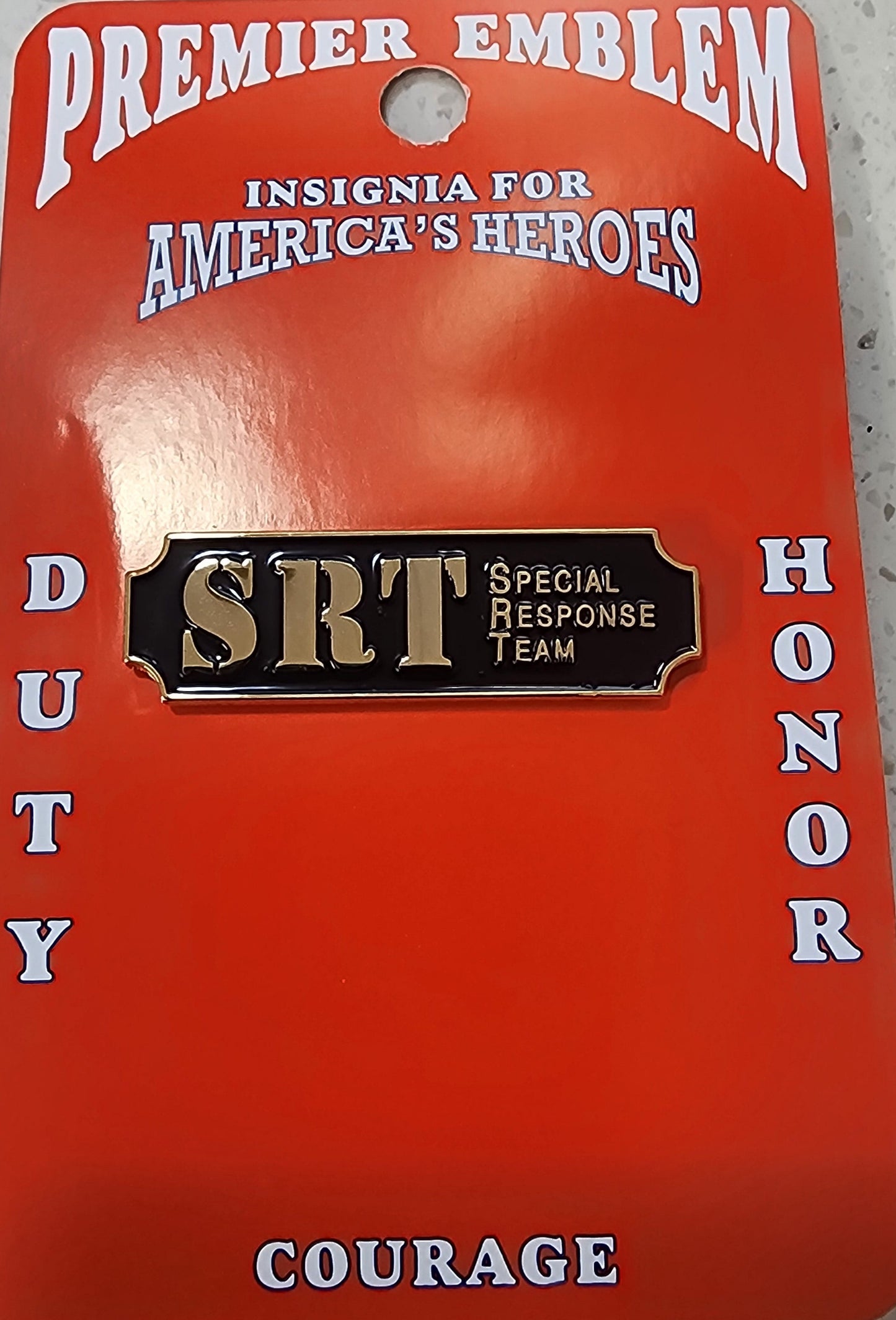 SRT SPECIAL RESPONSE TEAM AWARD BAR BLK/GD EA