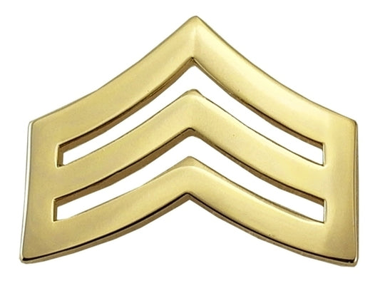SGT Chevron, 2 Posts & Clutch Backs, Pairs, Regular-1" Wide