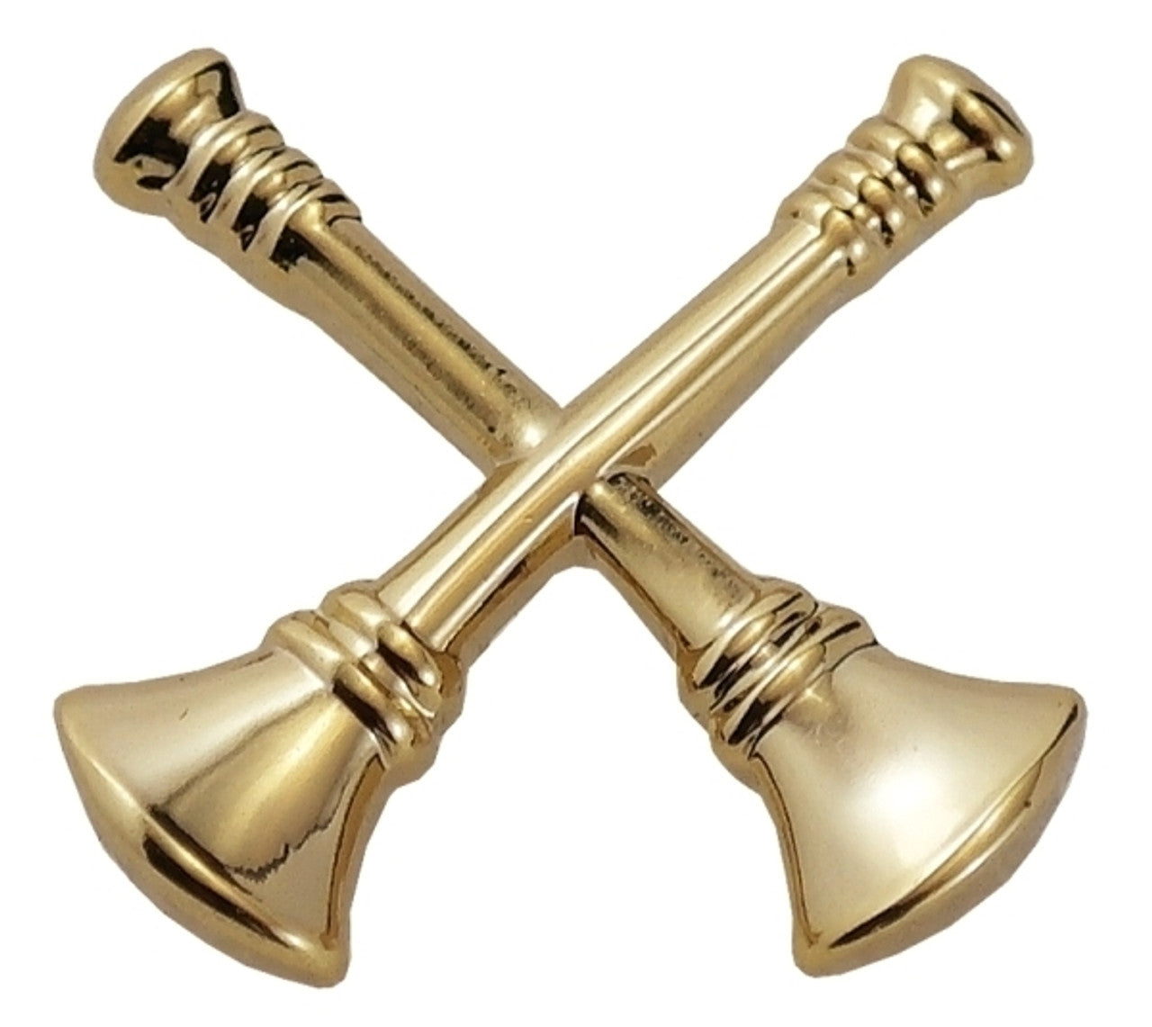 Captain, 2 Crossed Bugles, 2 Posts & Clutch Backs, Pairs, 3/4" High