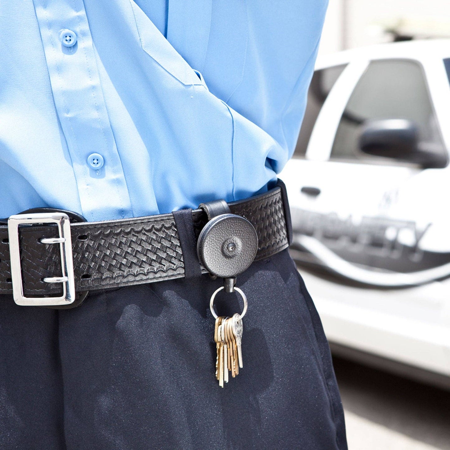 KEY-BAK Original Series Retractable Keychain in Vintage Chro