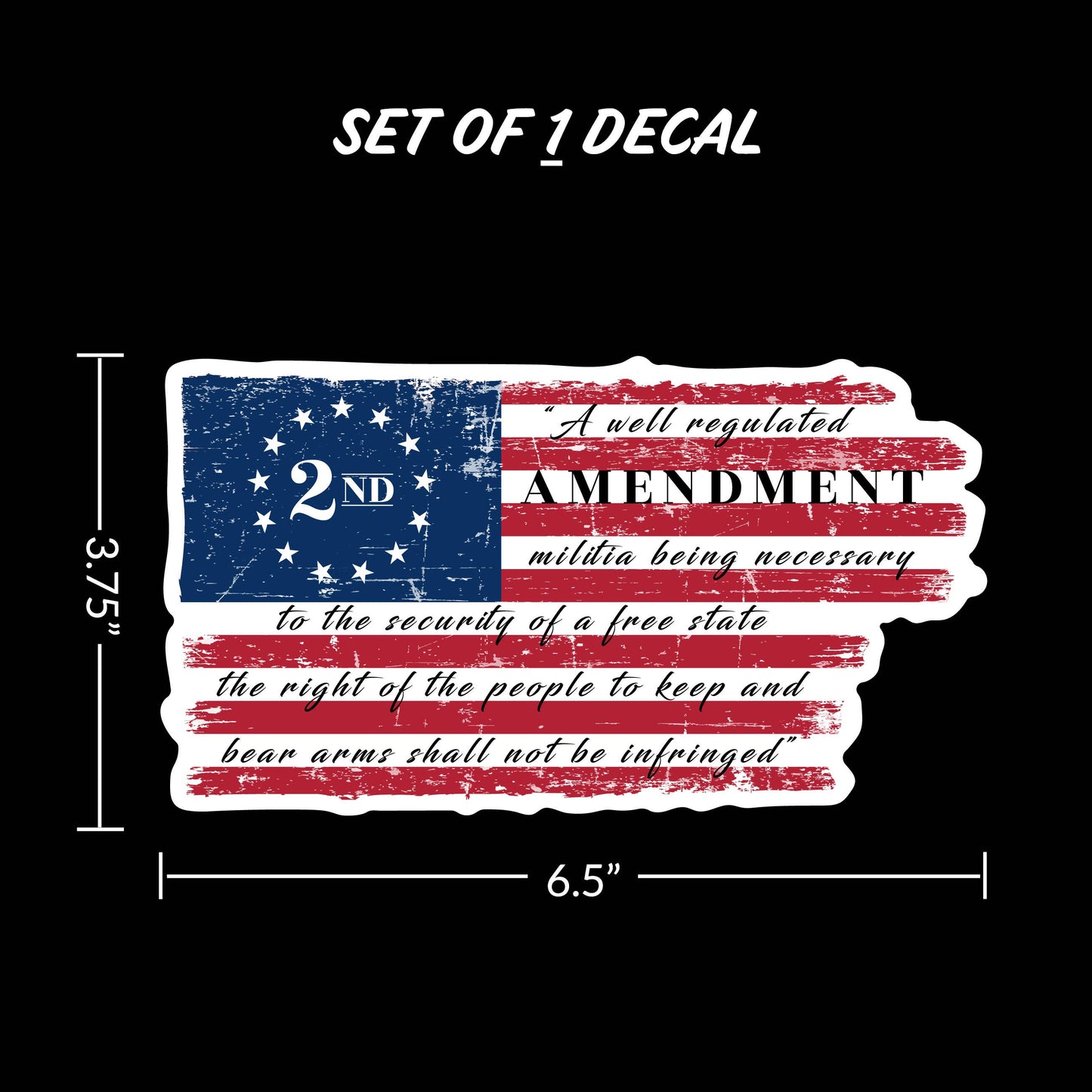 2nd Amendment Flag Car Sticker Decal