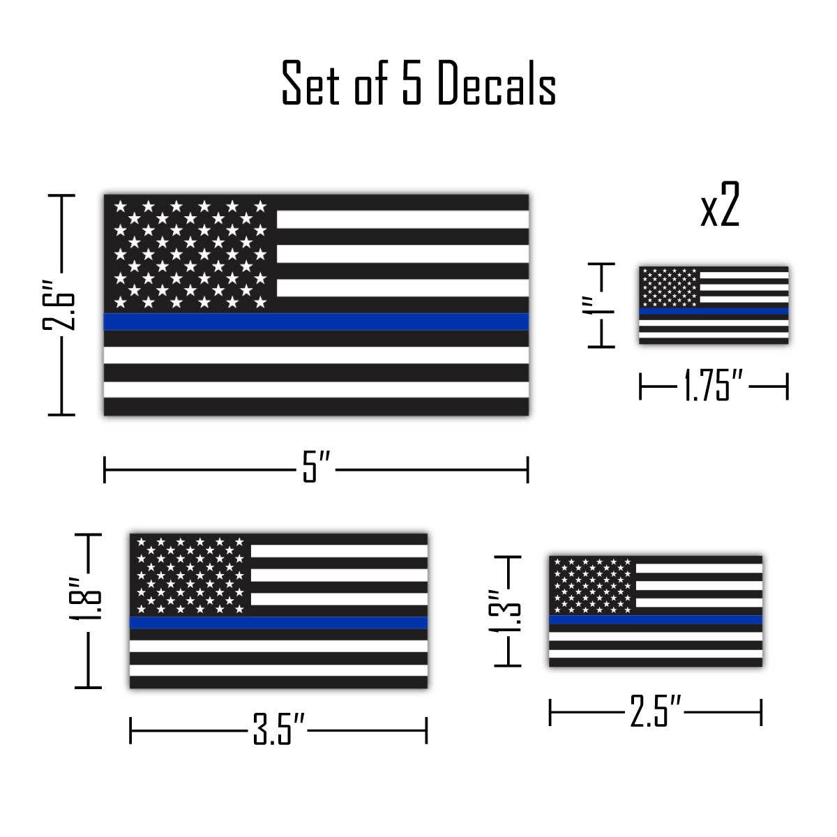Thin Blue Line Flags Car Sticker Decal