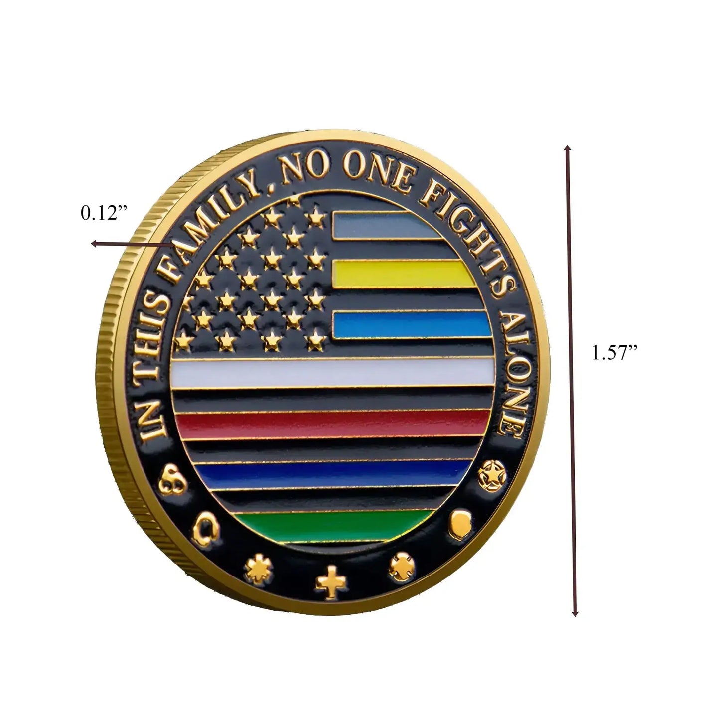 First Responders Military Thin Line Values Challenge Gold