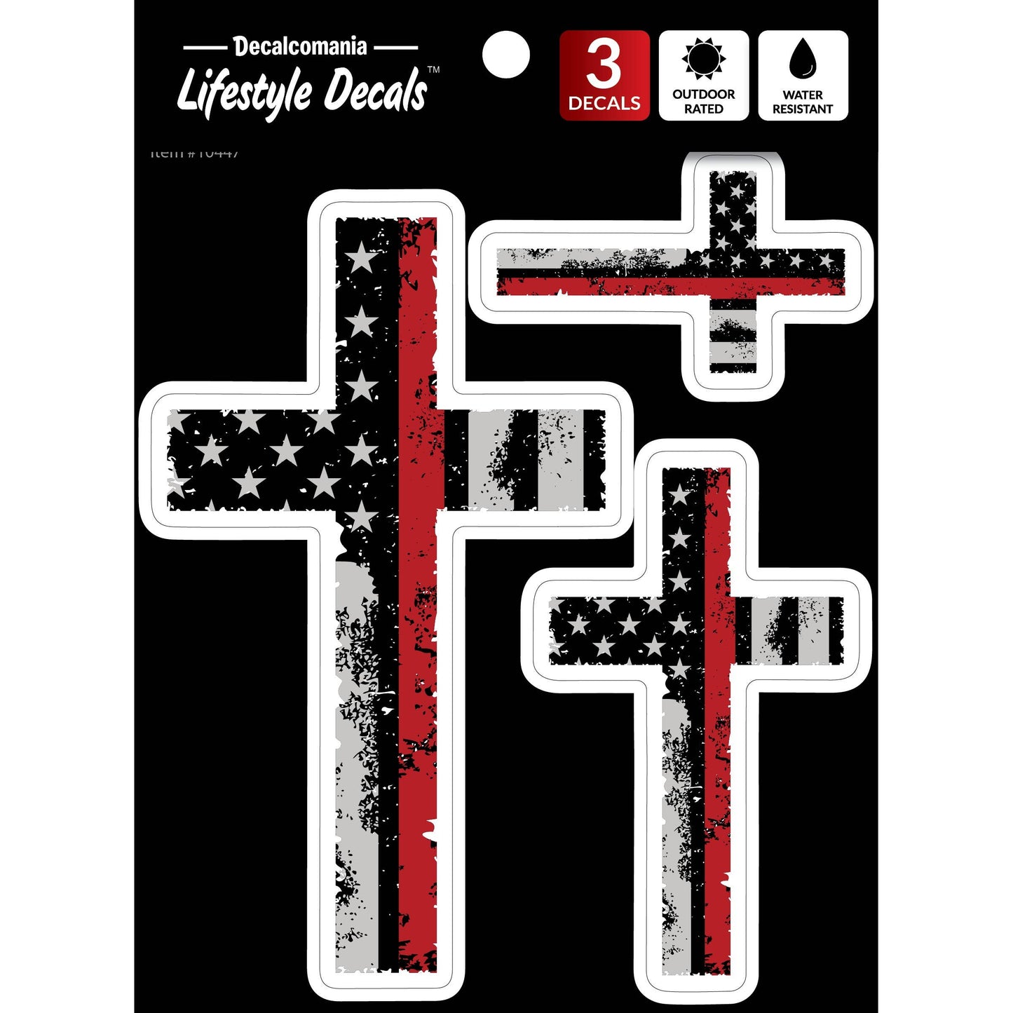 Red Line Cross Firefighter Car Sticker Decal