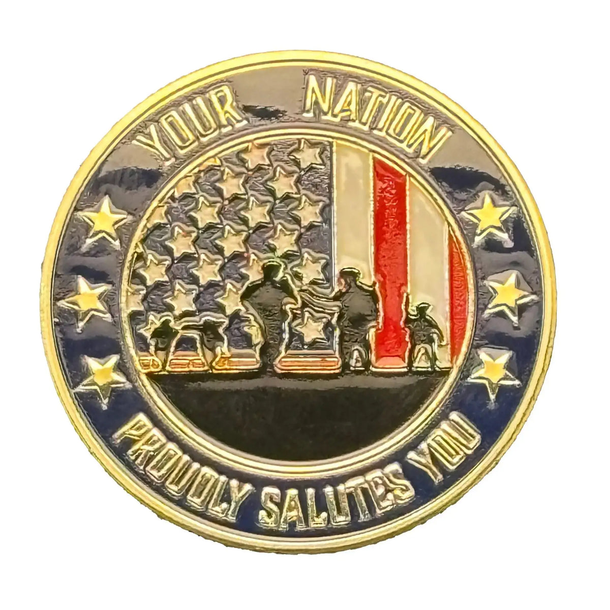 Patriotic USA Flag Commemorative Gold Plated Coin