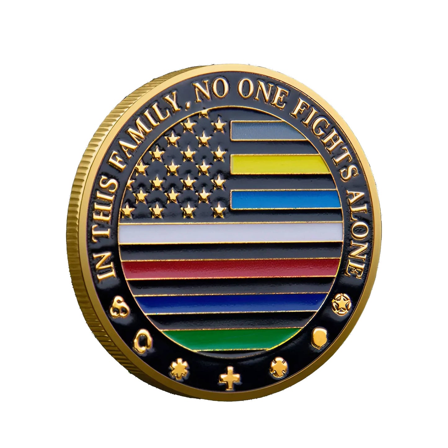 First Responders Military Thin Line Values Challenge Gold