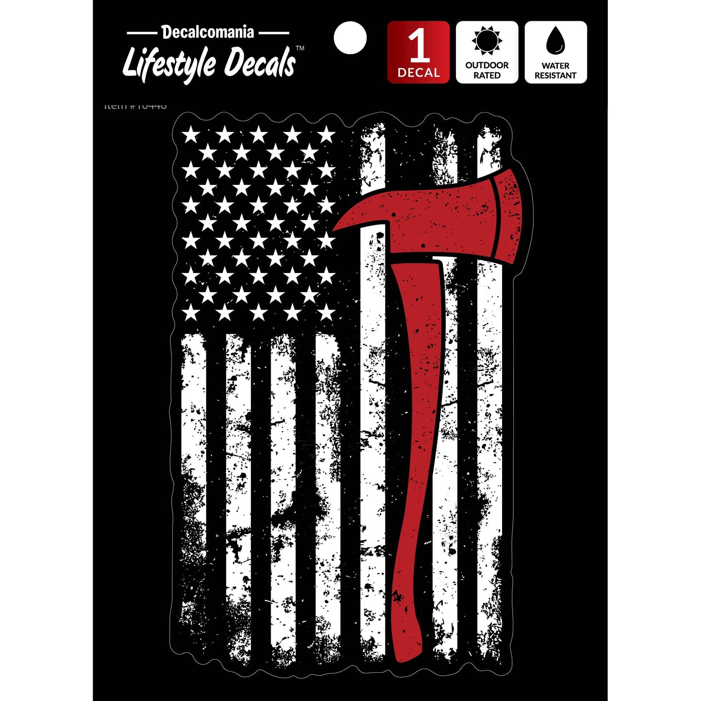 Red Line Flag Firefighter Car Sticker Decal