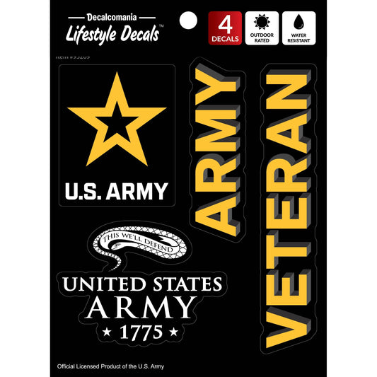 US Army Veteran Licensed Military Car Sticker Decal