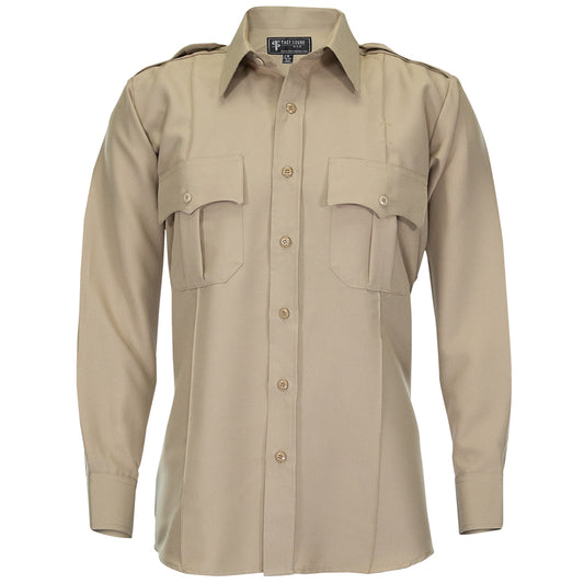 8003 Polyester/Cotton Long Sleeve Uniform Shirt - Silvertan