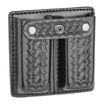 Basketweave Leather Double Magazine Holder for 9mm, .40 & .45