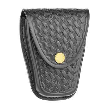 Basketweave Leather Standard Closed Single Cuff Case
