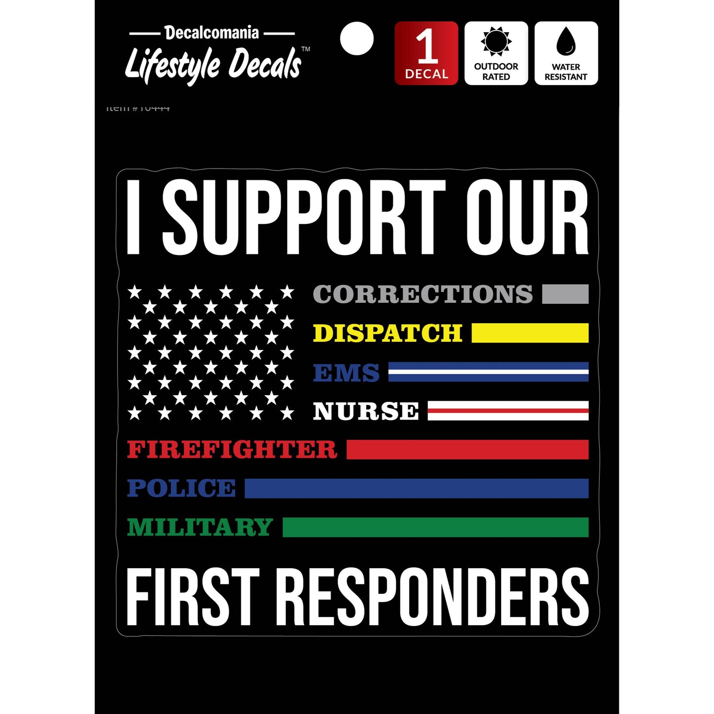 Support First Responders Flag Car Sticker Decal