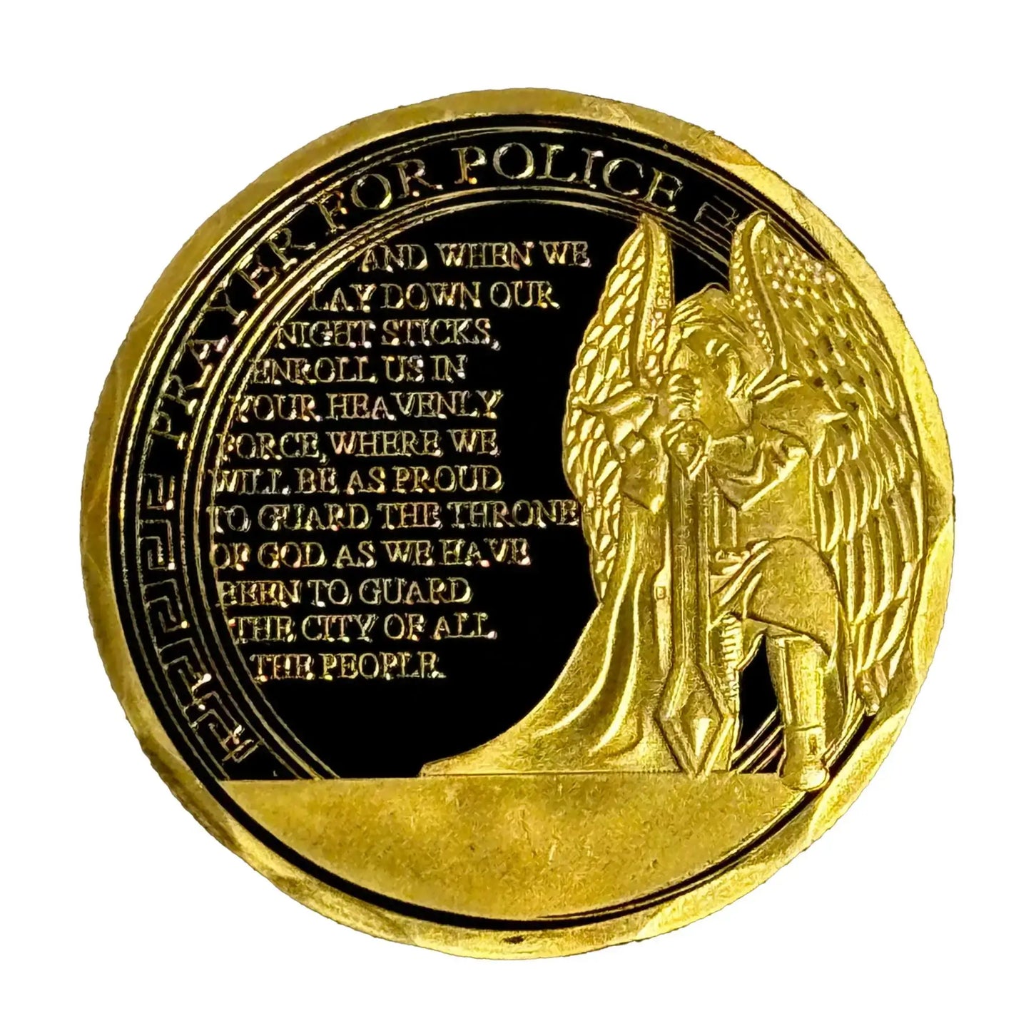 US Police Prayer Challenge Commemorative Gold Plated Coin
