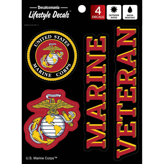 Marine Corps Licensed Veteran Military Car Sticker Decal