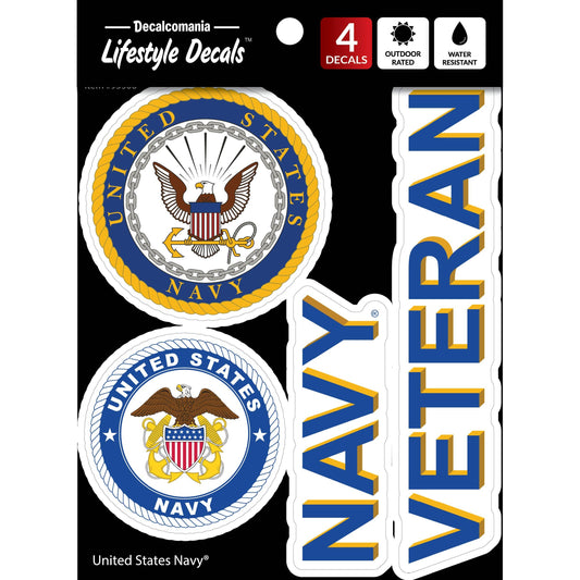 US Navy Veteran Licensed Military Car Sticker Decal