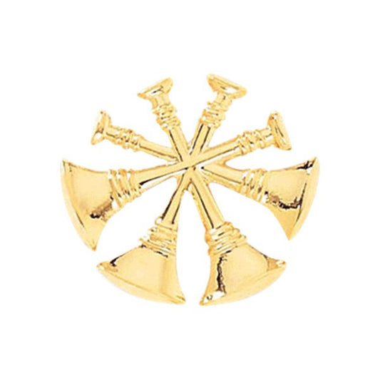 Gold 4 Crossed Bugles 3/4"