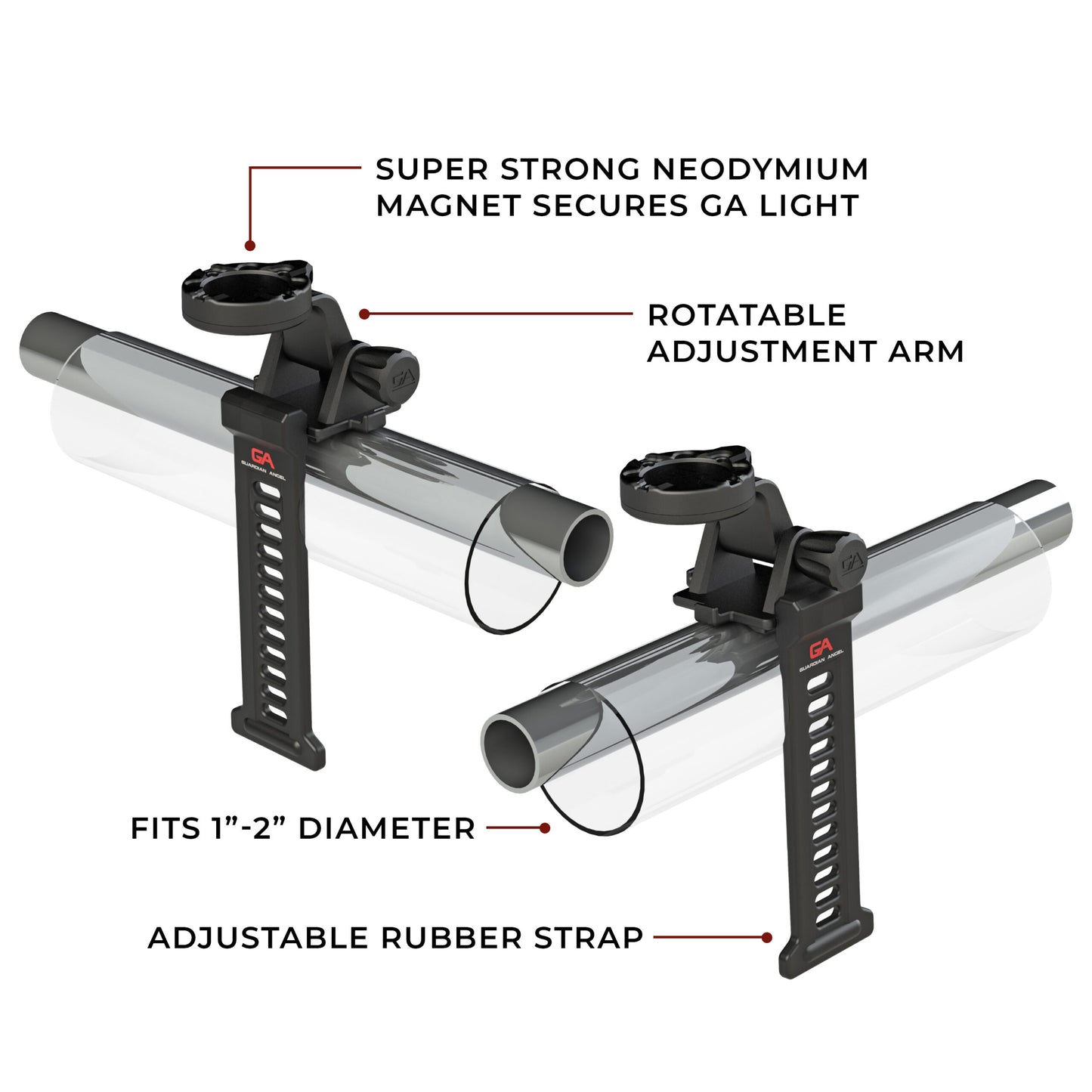 Rotatable Rail Rubber Strap Mount