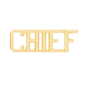 3/8" CHIEF Gold Cutout Letters Collar Device
