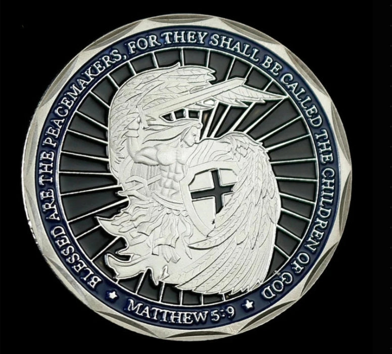 God Bless the Police Matthew 5:9 and Prayer Challenge Coin