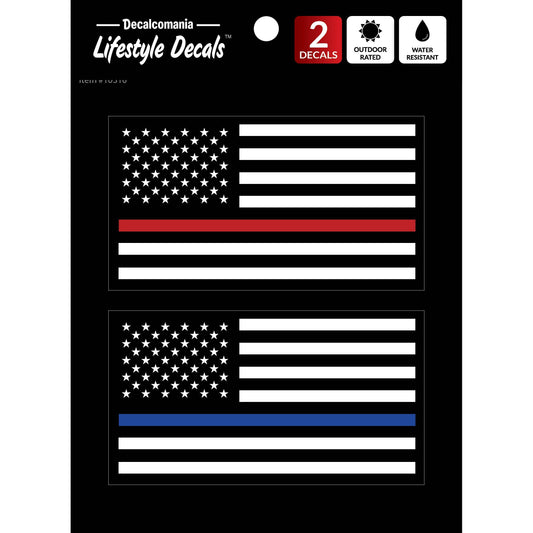Red/Blue Thin Line Flags Car Sticker Decal