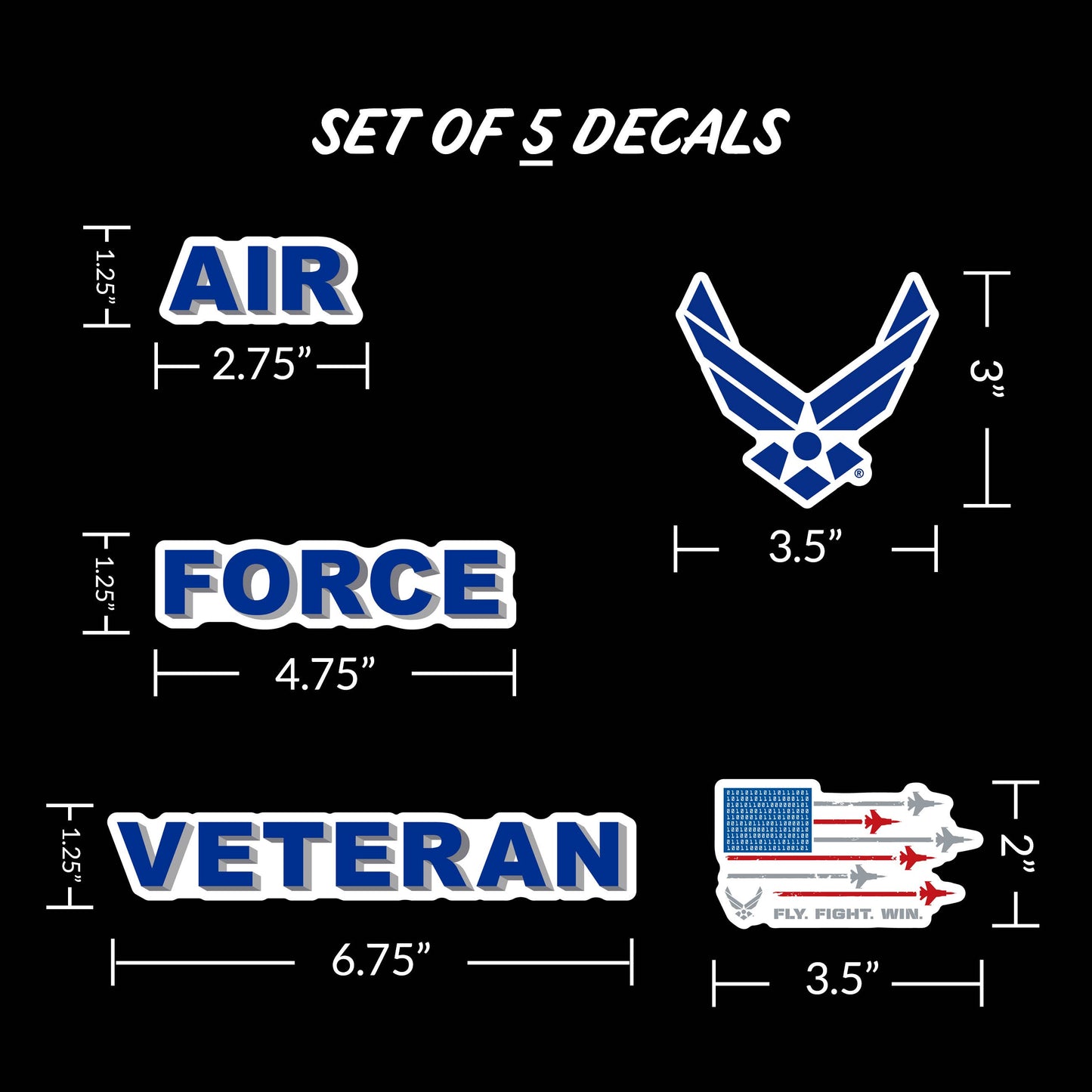 US Air Force Veteran Licensed Military Car Sticker Decal