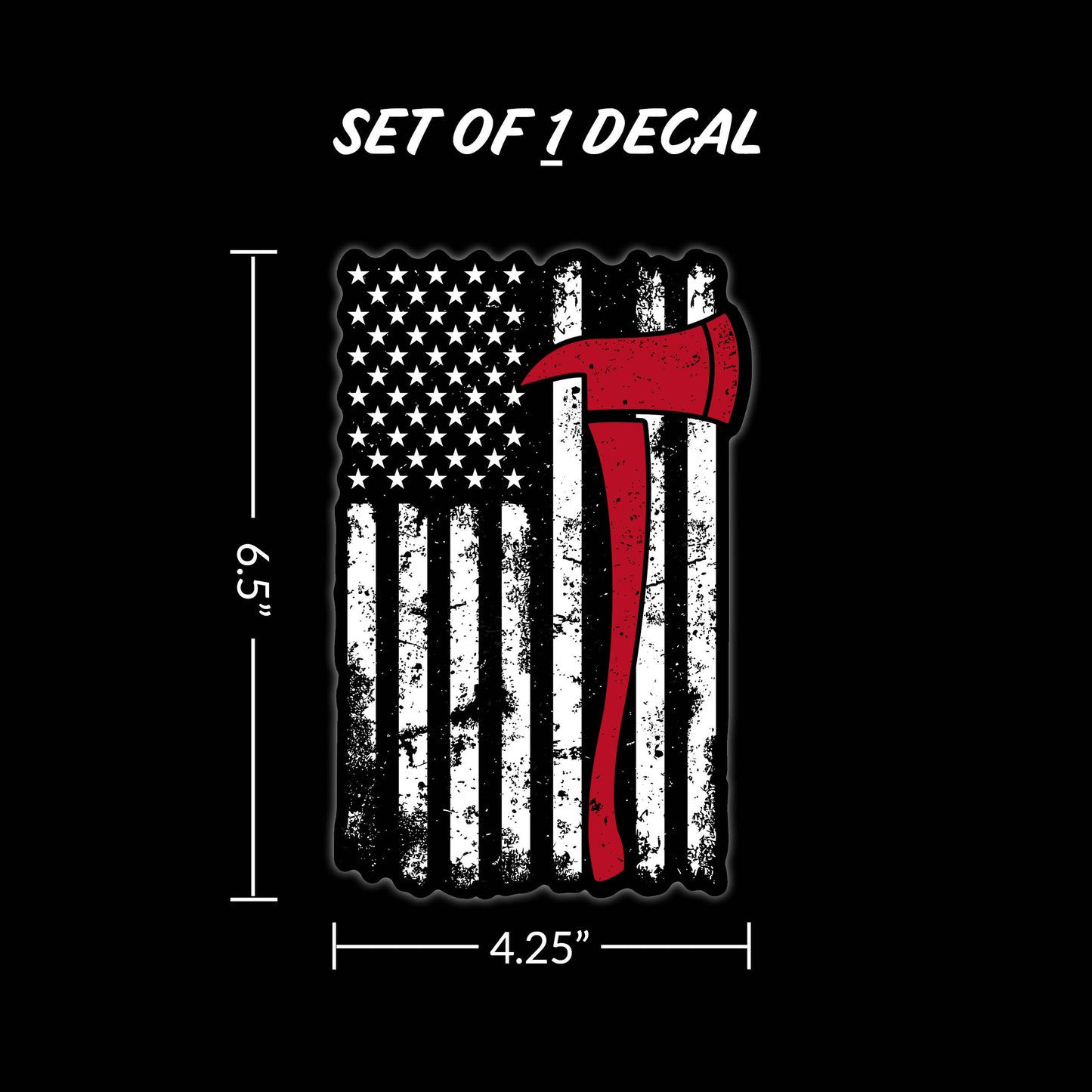 Red Line Flag Firefighter Car Sticker Decal