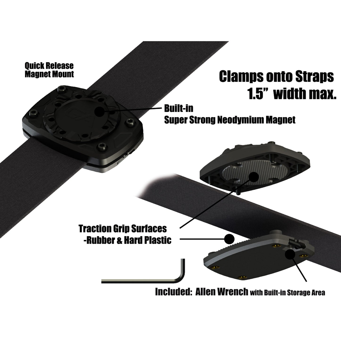Clamp On Strap Magnetic Mount