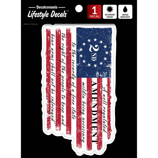 2nd Amendment Flag Car Sticker Decal