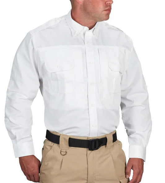 Men's Long Sleeve Tactical Shirt – Poplin White