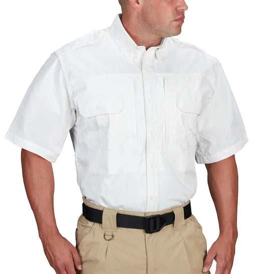 Men's Short Sleeve Tactical Shirt – Poplin White