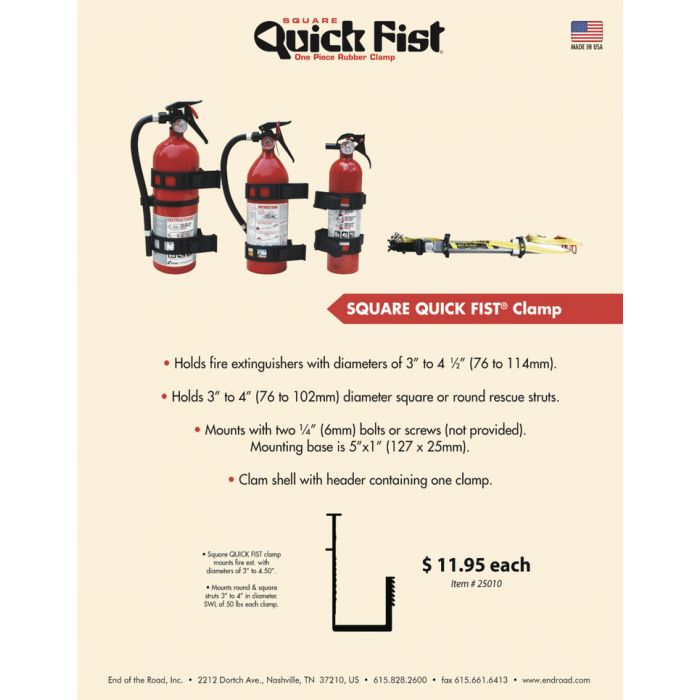 SQUARE QUICK FIST clamp - Item #25010